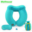 Wellhouse Set Of 4 Inflatable U Shape Neck Pillow Detachable Neck Cushion Kit Washable & Portable Travel Pillow