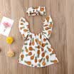 Newborn Baby Girl Off Shoulder Dress Headbands 2PCS Outfits Party Pageant Dreses
