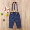 Newborn Infant Baby Boy Clothes Dinosaur Tops Romper Denim Bib Pants 2Pcs Outfit