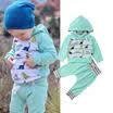 Newborn Baby Kids Boys Long Sleeve Hooded Tops T-shirts Pants Outfits Clothes