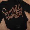 Newborn Baby Girl Sparkle Monster Long Sleeve Romper PlaysuitLeg Warmers Outfit