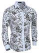 Stand Collar Printed Casual Mens Shirt