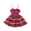 UK Princess Kids Baby Girl Dress Lace Plaid Ruffle Layered Party Pageant Dresses