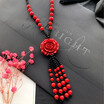 New vermilion sweater chain rose flower pendant fall winter long hanging decorations jewelry chain accessories