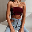 Women Off Shoulder Boob Elastic Tube Tops Bra Blouse Strapless Bandeau Crop Tops