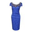 European Foreign Trade Station Hot Sale Short Sleeve Lace O Neck Pencil Party Dress
