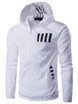 Hooded Stripe Print Mens Jacket