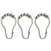 12pcs Shower Curtain Hooks Rings Stainless Steel Bath Rollerball Glide Hook Tool