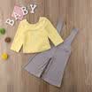 Toddler Baby Girl Velvet Clothes Long Sleeve Tops Bib Pants Jumpsuit 2Pcs Outfit