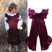 Toddler Kids Baby Girls Summer Ruffle Romper Jumpsuit Harem Pants Bowknot Outfit