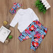 3PCS Newborn Baby Girls Princess Top Romper Long Pants Hat Outfits Clothes 0-24M