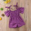 Newborn Baby Girls strappy Cotton Romper Jumpsuit Bodysuit Outfit Clothes set