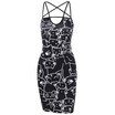 Cat Print Strappy Bodycon Dress
