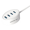 Shanze SAMZHE JXQ-T88 USB30 high-speed elegant fashion 4-port HUB hub professional expansion of desktop notebook Tablet PC 30CM white