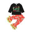 UK Toddler Kids Baby Girl Tops T shirtPants Flared Trousers 2pcs Outfits Set