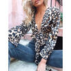 Womens Leopard Print Long Sleeve Loose Blouse Casual Shirt Summer Tops T-Shirt