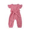 Toddler Infant Baby Girl Plaid Check Bow Rompers Jumpsuit Bodysuit Kids Clothing