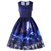 Christmas Square Neck Sleeveless 50s Swing Dress