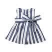 Striped Baby Kid Girl Bownot Dress Party Pageant Gown Princess Dress Sundress