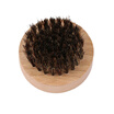 Mens Nylon Beard Brush Beard Comb Mustache Shaving Brush Facial Hair Brush Bamboo Round Handle
