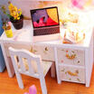 DIY Dollhouse Miniature Furniture Kit LED Kids Birthday Xmas Gift Flower House