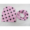 Cotton Stars Hat Printed 2 Pcs CapsScarf Warp For Baby Toddler Kids Boys Girls