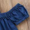 Summer Toddler Baby Kids Girls Off Shoulder Strap Denim Tops Blouse Shirt 6M-4Y