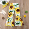Newborn Kid Girls Baby Clothes Sunflower Long Loose Leggings Pants Trousers