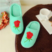 Rose soft soles cotton indoor slippers