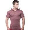 Hot Mens Short Sleeve Hoodie Hooded Sweatshirt Sport Gym Sweater Tops Shirts AU