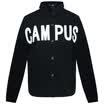 Semar Ladies casual wild lapel letter printing long-sleeved shirt Korean version 19316050309 black S