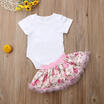 Canis Newborn Baby Girls One Flower Tops Romper Tutu Skirt Dress Outfits Clothes