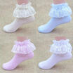 Princess Girl Toddler Kids Baby Vintage Lace Bow Ruffle Frilly Ankle Socks
