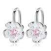 Cubic Zirconia Ear Clips Earrings For Women Flower No Pierced Female Ladies Fashion Party Jewelry Gift WHE275