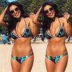 Frauen Sommer Bademode Bikini Set Push-Up gepolsterter BH Badeanzug Badeanzug