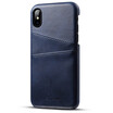 Applicable iphoneXS Max Mobile Phone Case Samsung Huawei Mobile Phone Leather Case Card Protective Case Blue