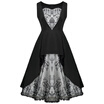Eyelash Lace Insert Sleeveless Vintage Dress