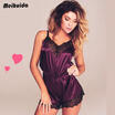 Sexy Lingerie Women Silk Lace Robe Dress Babydoll Nightdress Nightgown Sleepwear