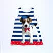 Little Kids Baby Girls Dress Dog Summer Sleeveless Striped One-piece Sundress