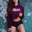 Womens SQUAT Printed Hoodie Pullover Sweatshirt Hoody Dance Ladies Girls New