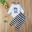 Infant Newborn Kids Baby Boy Girl Tshirt TopsPants Outfits Headband Clothes Set