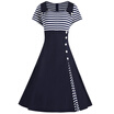 Striped A Line Plus Size Vintage Dress