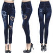 UK Womens Leggings Skinny High Waist Jeans Trousers Denim Stretchy Pencil Pants