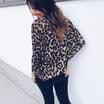 US Women Leopard Tops Long Sleeve V-Neck Autumn Cotton Casual T-Shirts Blouses