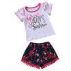 Cotton Summer 2Pcs Newborn Toddler Baby Girls 0-4Y Floral Outfits Sets Clothes