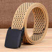 Automatic Buckle Long Canvas Belt Men Women Waist Band Waist Strap Belts Hot