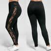 Plus Size L-3XL Sexy Women Lace Pants Insert Sheer Leggings Viscose Elastane