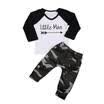 Toddler Kids Baby Boys Camouflage Outfits MAN Tshirt Tops Pants clothes set UK