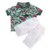 Children Kids Boy Clothes Flower Polo shirt TopsShorts Outfits Set 2pcs Suit AU