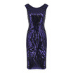 Women Back V Neck Bodycon Cap Sleeve Sequin Party Dress